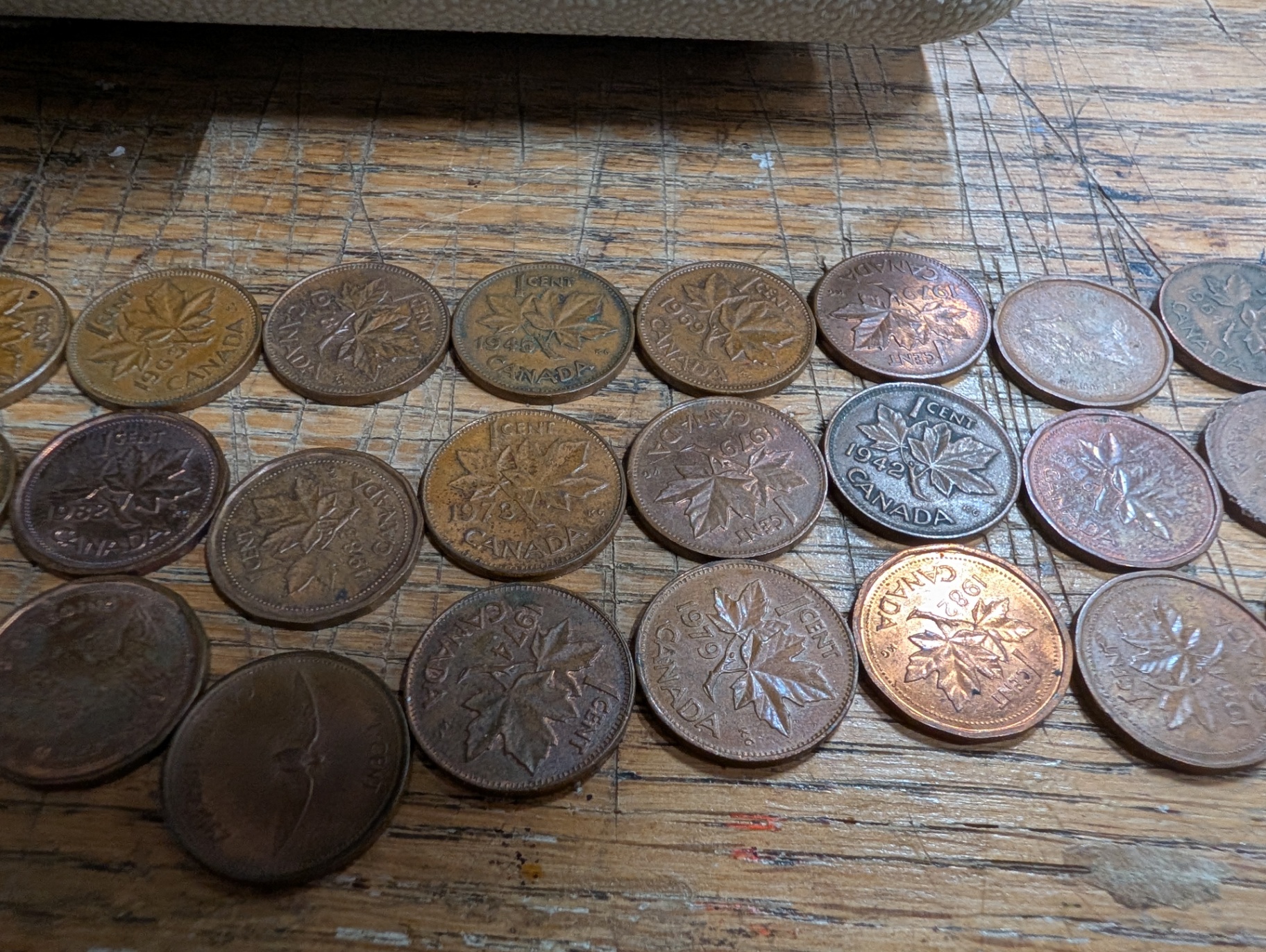 Vintage Canadian penny collection at South Main Marketplace