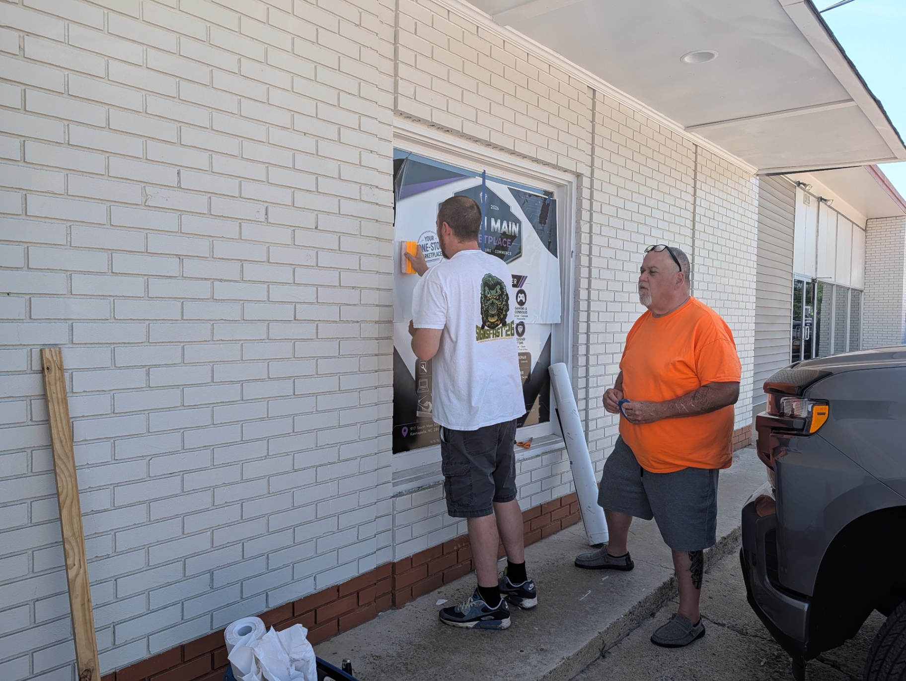 South Main Marketplace storefront window install